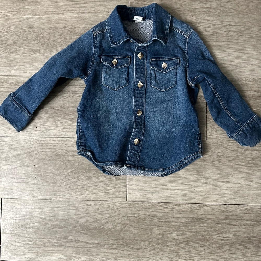 Old Navy Kids Blue Denim Shirt -size 2T unisex